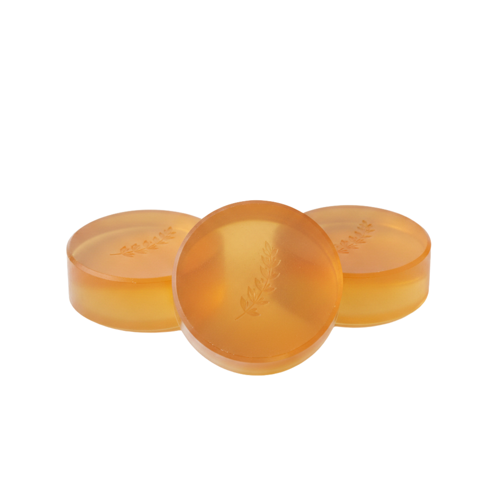 Livrenne persimmon soap on a bathroom counter — daily wellness routine for women over 50