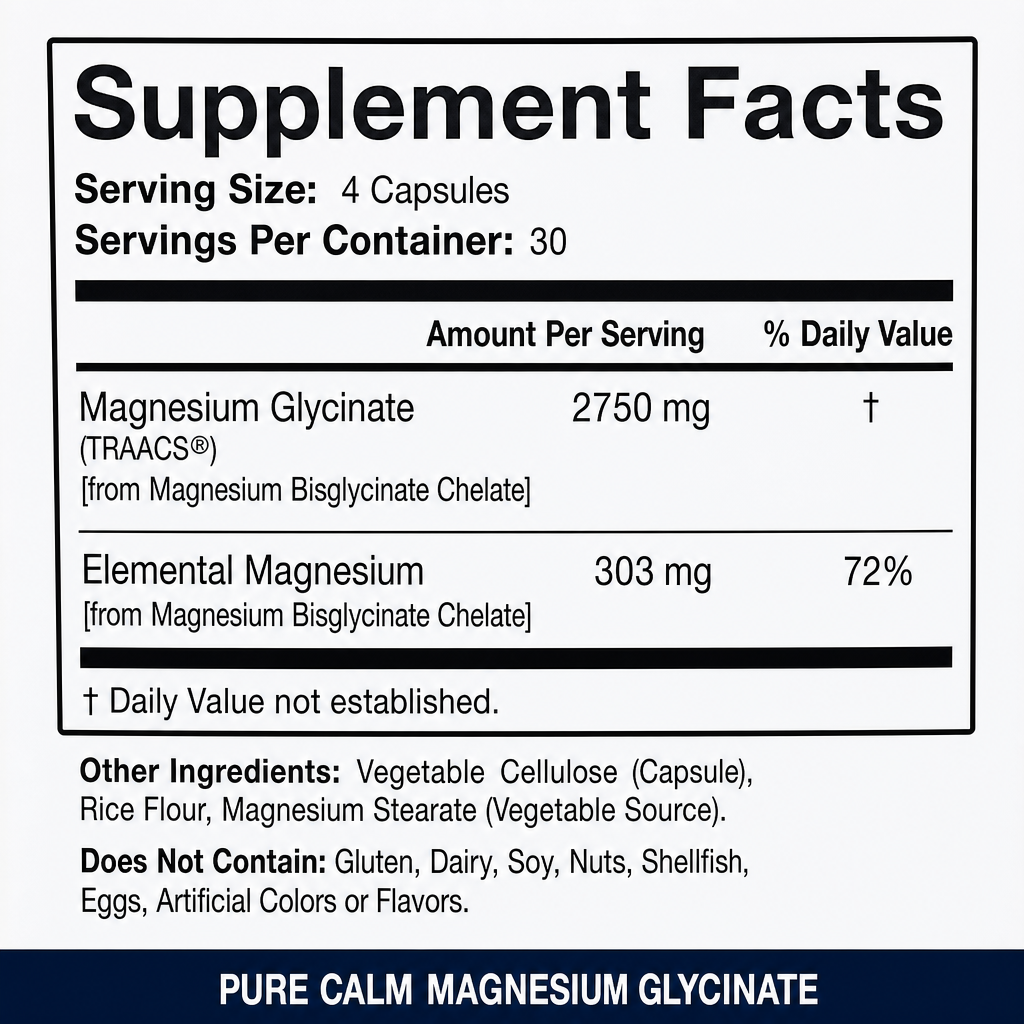 Pure Calm Magnesium Glycinate Capsules